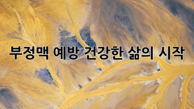부정맥 예방, 건강한 삶의 시작