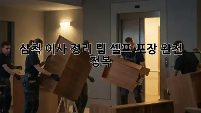 삼척 이사 정리 팁: 셀프 포장 완전 정복!