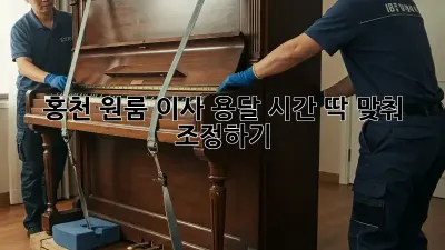 홍천 원룸 이사 용달, 시간 딱 맞춰 조정하기!